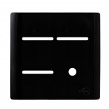 Placa p/ 3 Interruptores + Furo 4x4 - Novara Preto Brilhante 